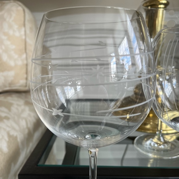 Lenox Crystal Etched Balloon Wine Glasses - Picture 6 of 6